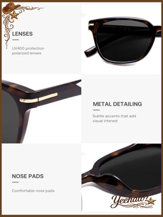 Retro Square Polarized Sunglasses UV400 Lightweight Unisex main image 4